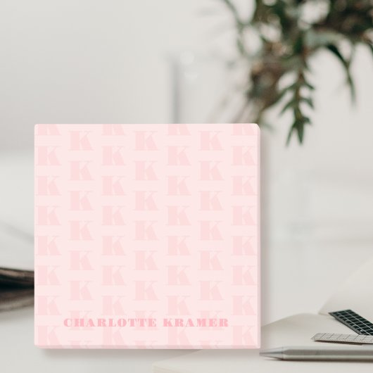 Blush Pink Einfache moderne Monogramm Anfangsbuchs Post-it Klebezettel