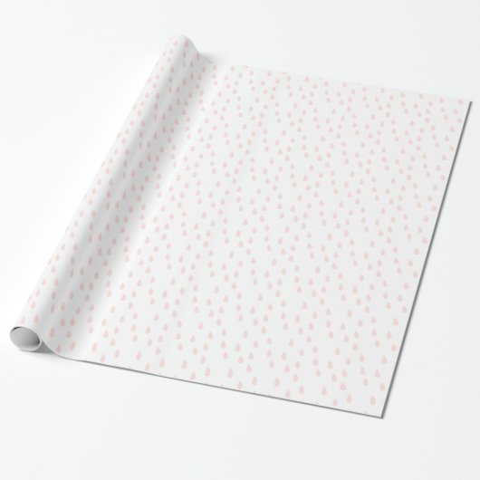 Blush Pink Einfache Moderne Raindrops Muster Geschenkpapier (Ungerollt)