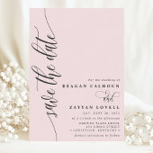 Blush Pink Einfache moderne Schrift Save the Date