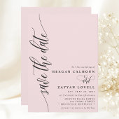 Blush Pink Einfache moderne Schrift Save the Date