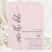 Blush Pink Einfache moderne Schrift Save the Date