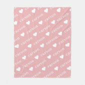 Blush Pink Einfache Personalisierte Wiederholung Fleecedecke (Vorderseite)
