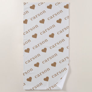 Blush Pink Einfache Personalisierte Wiederholung Strandtuch