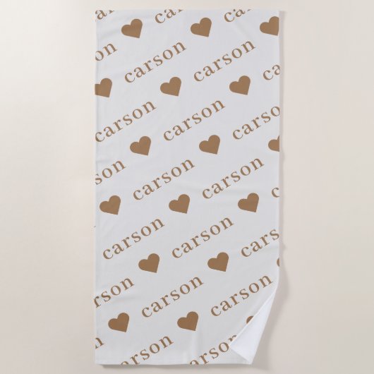 Blush Pink Einfache Personalisierte Wiederholung Strandtuch (Vorderseite)