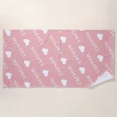 Blush Pink Einfache Personalisierte Wiederholung Strandtuch (Vorderseite)