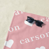 Blush Pink Einfache Personalisierte Wiederholung Strandtuch (Beispiel)
