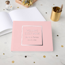 Blush Pink Einfache, stilisierte Letterhochzeit Gästebuch