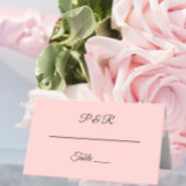 Blush Pink Einfache, stilisierte Script-Hochzeit Platzkarte