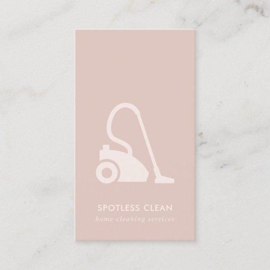 BLUSH PINK EINFACHER VACUUM CLEANER CLEANER SERVIC VISITENKARTE (Vorderseite)