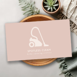 BLUSH PINK EINFACHER VACUUM CLEANER CLEANER SERVIC VISITENKARTE