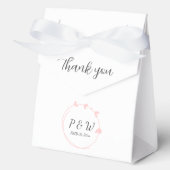 Blush Pink Einfaches Herz-Kranz-Monogramm Hochzeit Geschenkschachtel (Vorderseite)