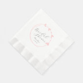 Blush Pink Einfaches Herzkranz-Brautparty Serviette (Ecke)