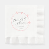 Blush Pink Einfaches Herzkranz-Brautparty Serviette (Vorderseite)