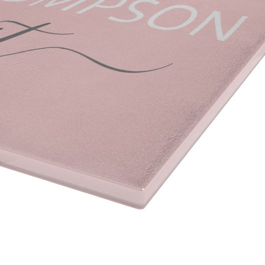 Blush Pink Einfaches Skript Name Girl Monogram Schneidebrett (Ecke)