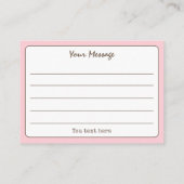 Blush Pink Einfaches Skript Vielen Dank Visitenkarte (Rückseite)