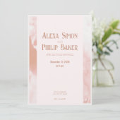 Blush-Pink-einfarbige Wasserfarbenhochzeit Einladung (Stehend Vorderseite)