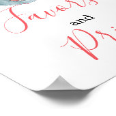 Blush-Pink-Elefant bevorzugt Preisschild Poster (Ecke)