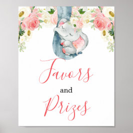 Blush-Pink-Elefant bevorzugt Preisschild Poster