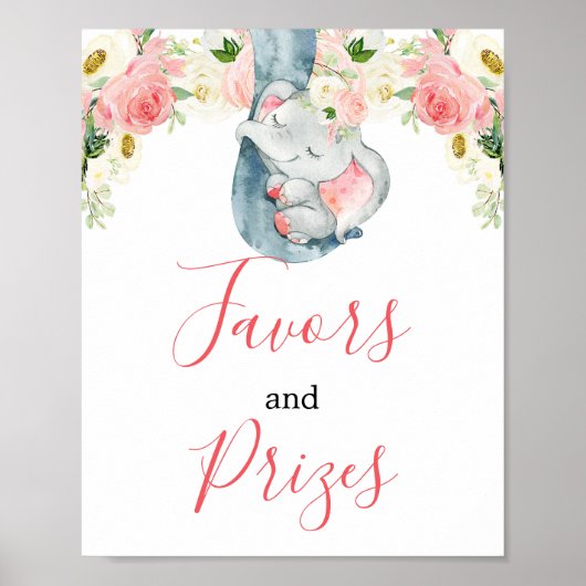 Blush-Pink-Elefant bevorzugt Preisschild Poster (Vorne)