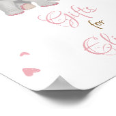 Blush Pink Elefant Geschenke Girl Baby Duschzeiche Poster (Ecke)