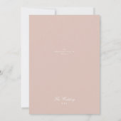 Blush Pink Elegant Calligraphy Formal Wedding Einladung (Rückseite)
