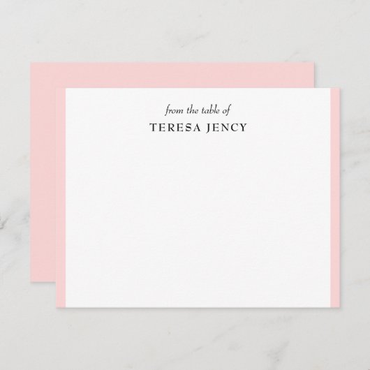 Blush Pink Elegant | Feminine From the Desk Mitteilungskarte (Vorne/Hinten)