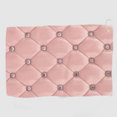 Blush Pink Elegant gefüttert Metallic Leder Look Golfhandtuch (Horizontal)