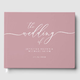 Blush Pink Elegant Hochzeitskalligraphie Gästebuch