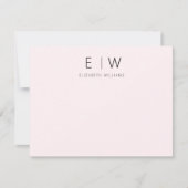 Blush Pink Elegant Modernes Minimalistisch Danke (Vorderseite)