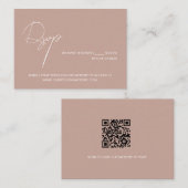 Blush pink elegant script wedding website RSVP Begleitkarte (Vorne/Hinten)