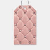 Blush Pink Elegant Tufted Metallic Leder Gefallen Geschenkanhänger (Vorderseite)