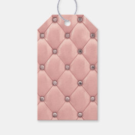 Blush Pink Elegant Tufted Metallic Leder Gefallen Geschenkanhänger