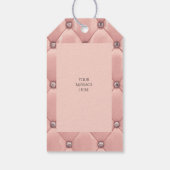 Blush Pink Elegant Tufted Metallic Leder Gefallen Geschenkanhänger (Rückseite)