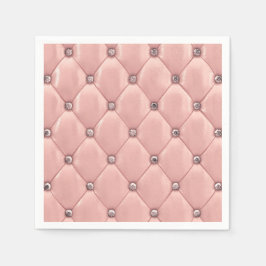 Blush Pink Elegant Tufted Metallic Leder Serviette