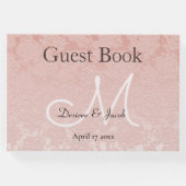 Blush Pink Elegant Wedding Empfang Monogram Gästebuch (Vorderseite)