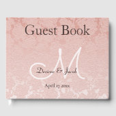 Blush Pink Elegant Wedding Empfang Monogram Gästebuch (Vorderseite)