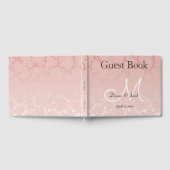 Blush Pink Elegant Wedding Empfang Monogram Gästebuch (Voll)