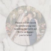 Blush Pink Elegant Wedding Love & Thanks Photo Geschenkanhänger (Rückseite)