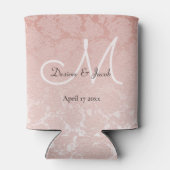 Blush Pink Elegant Wedding Monogram kann kühler Dosenkühler (Rückseite)