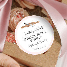 Blush Pink Elegant Zucker Cookies Nachtisch Verpac Runder Aufkleber
