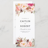 Blush Pink Elegante Blumenhochzeitprogramme Programm (Vorne/Hinten)