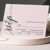 Blush Pink Elegante Calligraphy Wedding RSVP Card