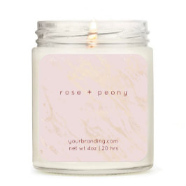 Blush Pink Elegante Candle Cosmetic Aufkleber Etik