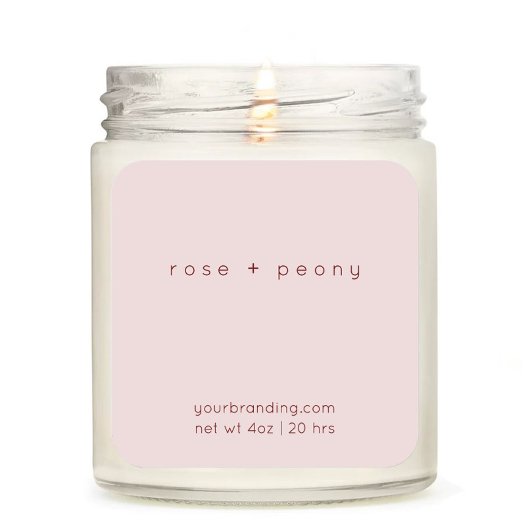 Blush Pink Elegante Candle Cosmetic Aufkleber Etik