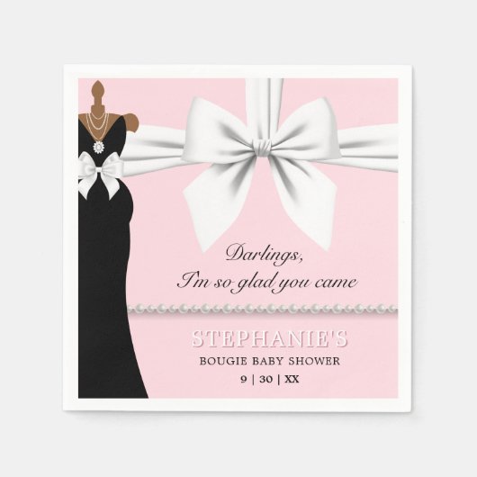 Blush Pink Elegante Ethnic Tiffany Babydusche Serviette (Vorderseite)