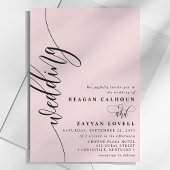 Blush Pink Elegante Kalligrafie Script Hochzeit Einladung