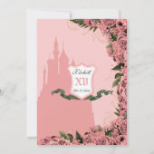 Blush Pink Elegante Prinzessin Royalty Quinceanera Einladung (Rückseite)