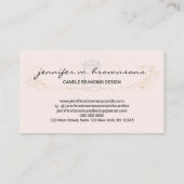 Blush Pink elegante Sockelkerze Visitenkarte (Rückseite)