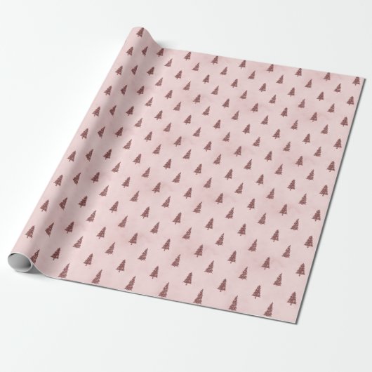 Blush Pink Elegante Weihnachtsbaumen Geschenk Geschenkpapier (Ungerollt)