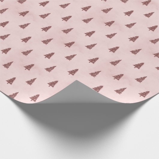 Blush Pink Elegante Weihnachtsbaumen Geschenk Geschenkpapier (Ecke)